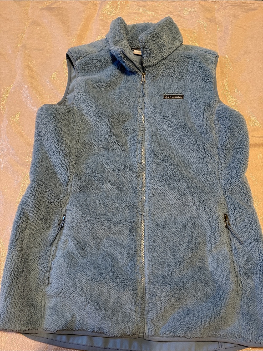 Columbia Womens Light Blue Sherpa Fleece Vest